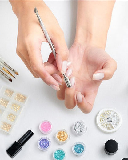 BEZOX Cuticle Pusher - Stainless Steel Double-Ended Cuticle Stick & UV Gel Nail Polish Remover Tool for Professional Manicure Avelisse