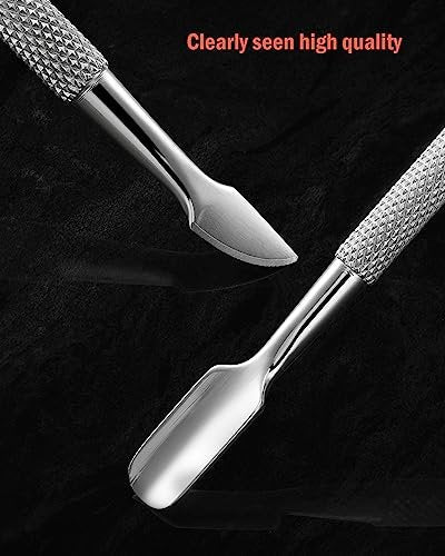 BEZOX Cuticle Pusher - Stainless Steel Double-Ended Cuticle Stick & UV Gel Nail Polish Remover Tool for Professional Manicure Avelisse
