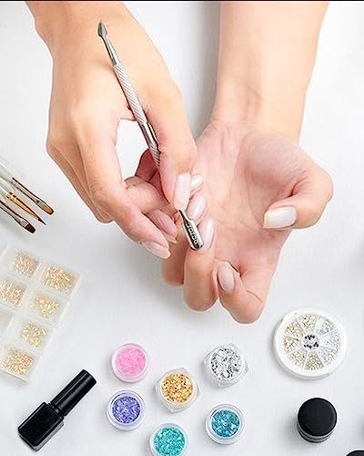 BEZOX Cuticle Pusher - Stainless Steel Double-Ended Cuticle Stick & UV Gel Nail Polish Remover Tool for Professional Manicure Avelisse