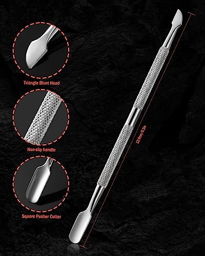BEZOX Cuticle Pusher - Stainless Steel Double-Ended Cuticle Stick & UV Gel Nail Polish Remover Tool for Professional Manicure Avelisse