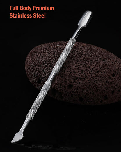 BEZOX Cuticle Pusher - Stainless Steel Double-Ended Cuticle Stick & UV Gel Nail Polish Remover Tool for Professional Manicure Avelisse