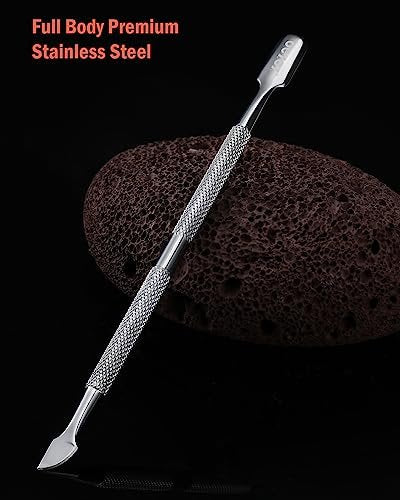 BEZOX Cuticle Pusher - Stainless Steel Double-Ended Cuticle Stick & UV Gel Nail Polish Remover Tool for Professional Manicure Avelisse