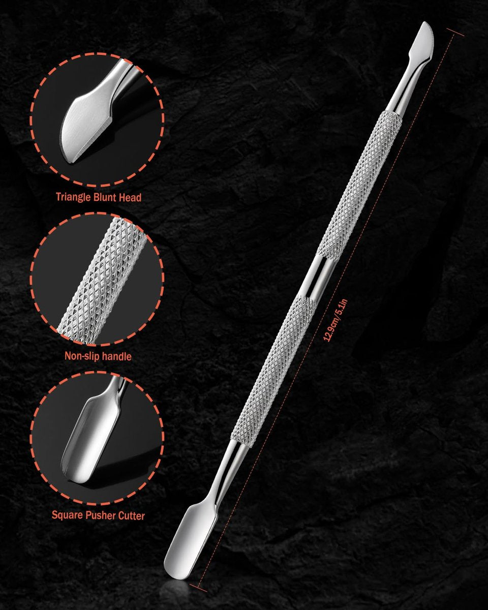 BEZOX Cuticle Pusher - Stainless Steel Double-Ended Cuticle Stick & UV Gel Nail Polish Remover Tool for Professional Manicure Avelisse