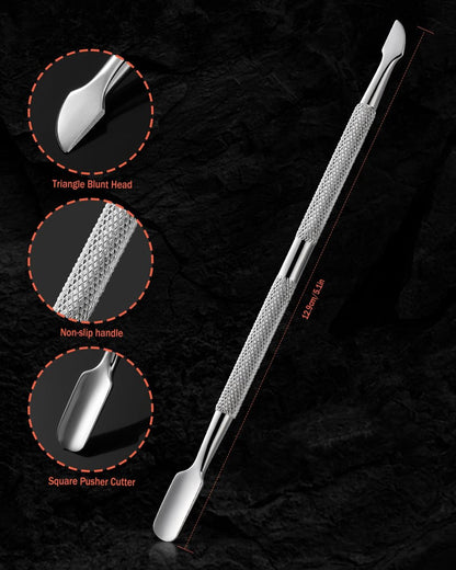 BEZOX Cuticle Pusher - Stainless Steel Double-Ended Cuticle Stick & UV Gel Nail Polish Remover Tool for Professional Manicure Avelisse