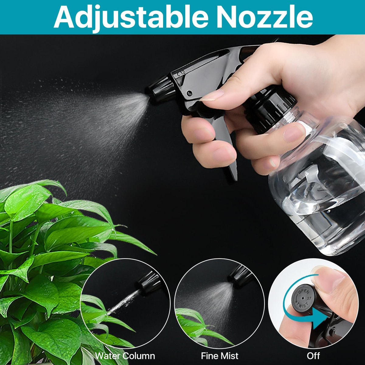 Worldity 24 Pack 8 oz Small Spray Bottles - Refillable Empty Spray Bottles with Measurement Marks and Adjustable Nozzle for Hair, Cleaning, Plants, Kitchen, Bathroom, Salon & Home Use Avelisse