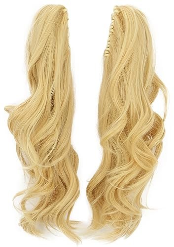 Yuehong Long Curly Blonde Double Ponytail Clip Wig for Women - Synthetic Halloween Cosplay Costume Wig - görsel 18