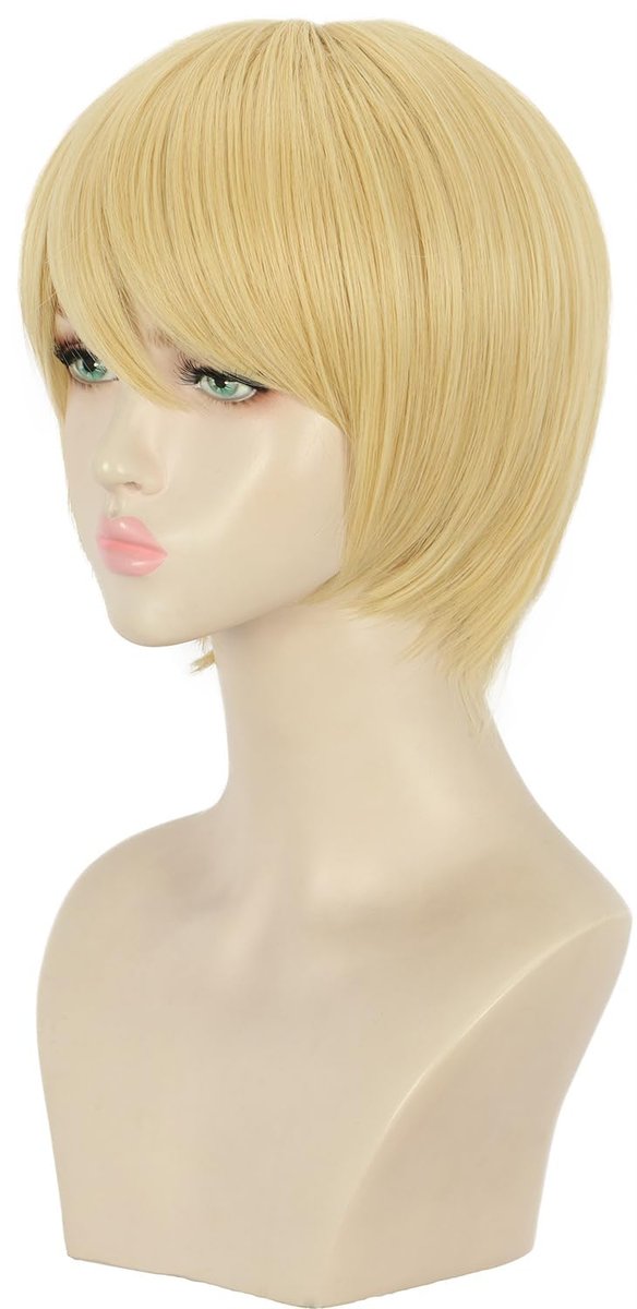 Yuehong Long Curly Blonde Double Ponytail Clip Wig for Women - Synthetic Halloween Cosplay Costume Wig - görsel 11