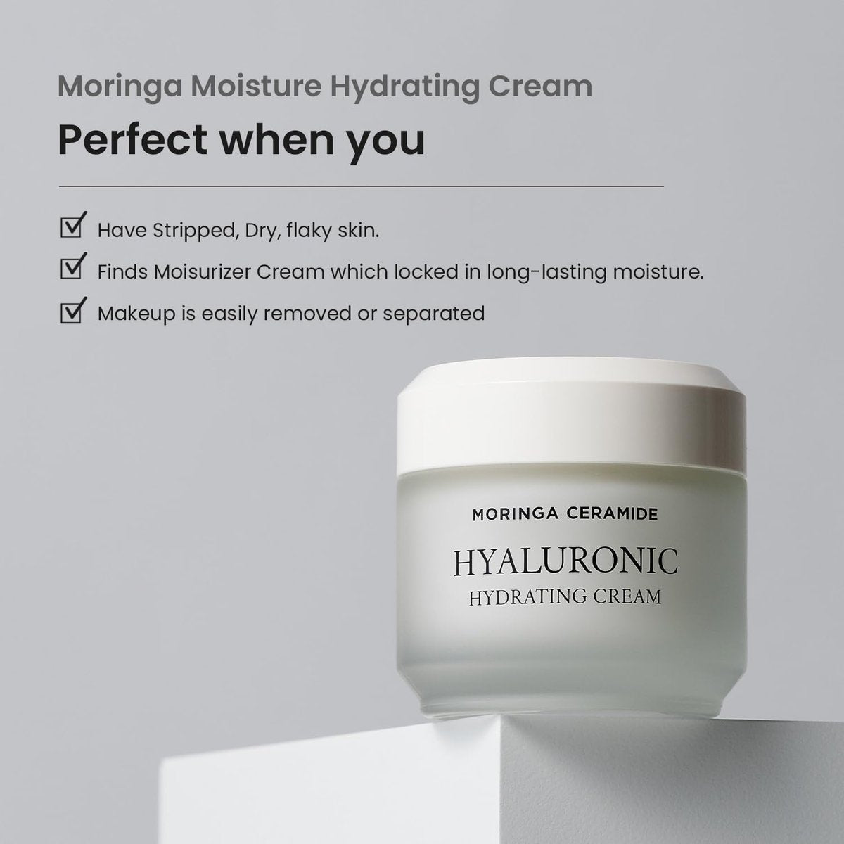 Heimish Moringa Ceramide & Hyaluronic Hydrating Cream - 1.69 fl oz (50 ml) – Deep Moisture Face Cream - görsel 7