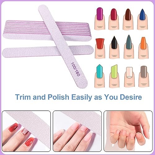 16-Pack Nail File and Buffer Set | Professional Nail Files & Buffers for Natural Nails | 100/180 Grit & 7-Way Buffer - görsel 4
