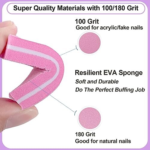 16-Pack Nail File and Buffer Set | Professional Nail Files & Buffers for Natural Nails | 100/180 Grit & 7-Way Buffer - görsel 8