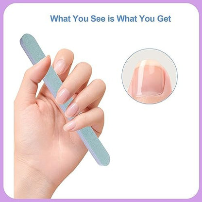 16-Pack Nail File and Buffer Set | Professional Nail Files & Buffers for Natural Nails | 100/180 Grit & 7-Way Buffer