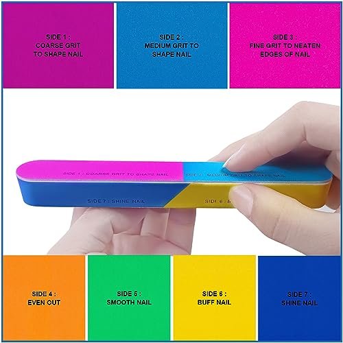 16-Pack Nail File and Buffer Set | Professional Nail Files & Buffers for Natural Nails | 100/180 Grit & 7-Way Buffer - görsel 6