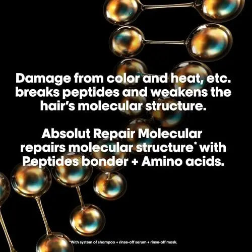 L'Oréal Professionnel Paris Absolut Repair Molecular Rinse Off Hair Serum - Deep Conditioning Treatment for All Damaged Hair Types, Repairs Damage & Restores Strength Avelisse