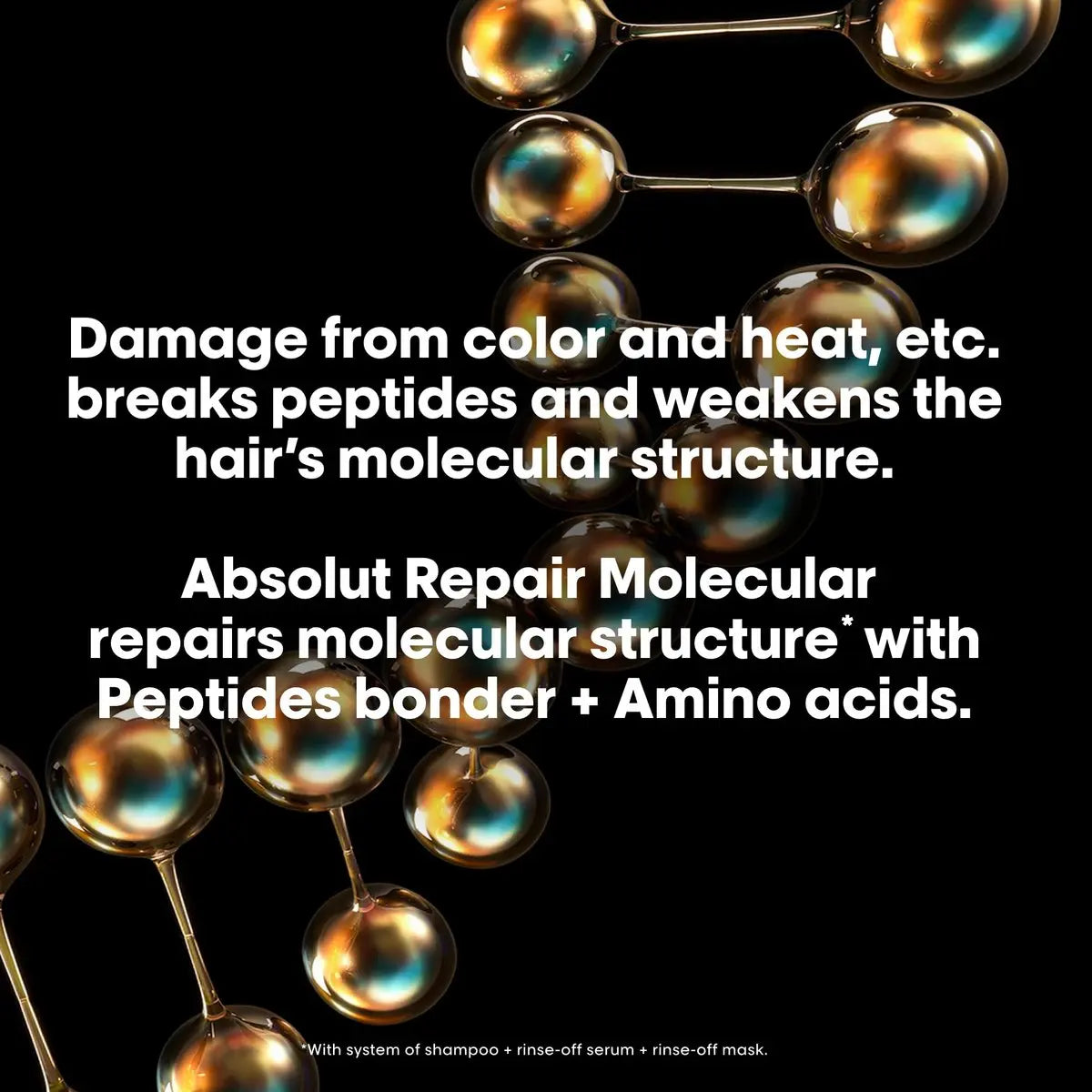 L'Oréal Professionnel Paris Absolut Repair Molecular Rinse Off Hair Serum - Deep Conditioning Treatment for All Damaged Hair Types, Repairs Damage & Restores Strength Avelisse