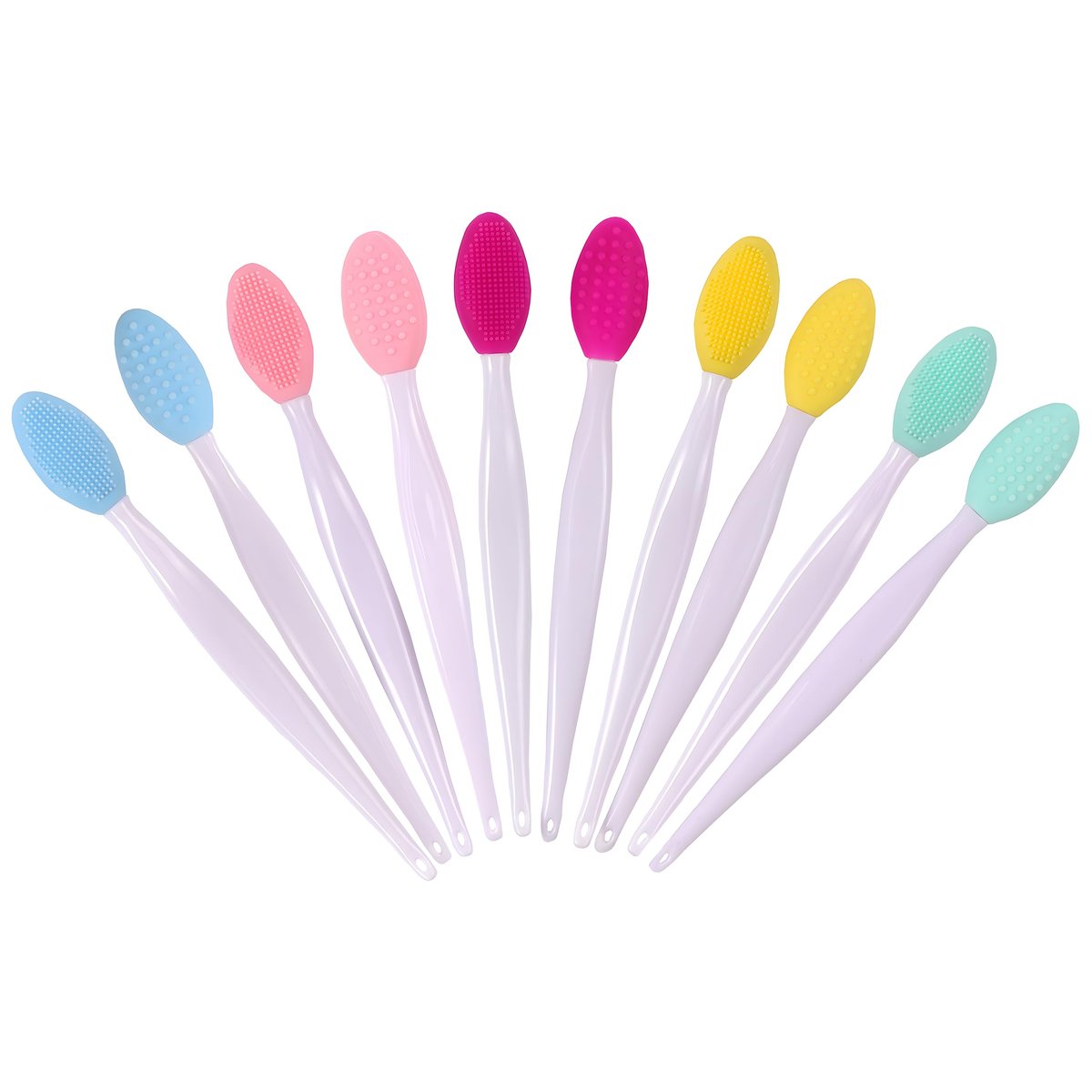 10-Pack Silicone Double-Sided Lip Scrub & Facial Cleansing Brush Set – Exfoliate Lips, Remove Blackheads, Deep Clean Pores - görsel 1