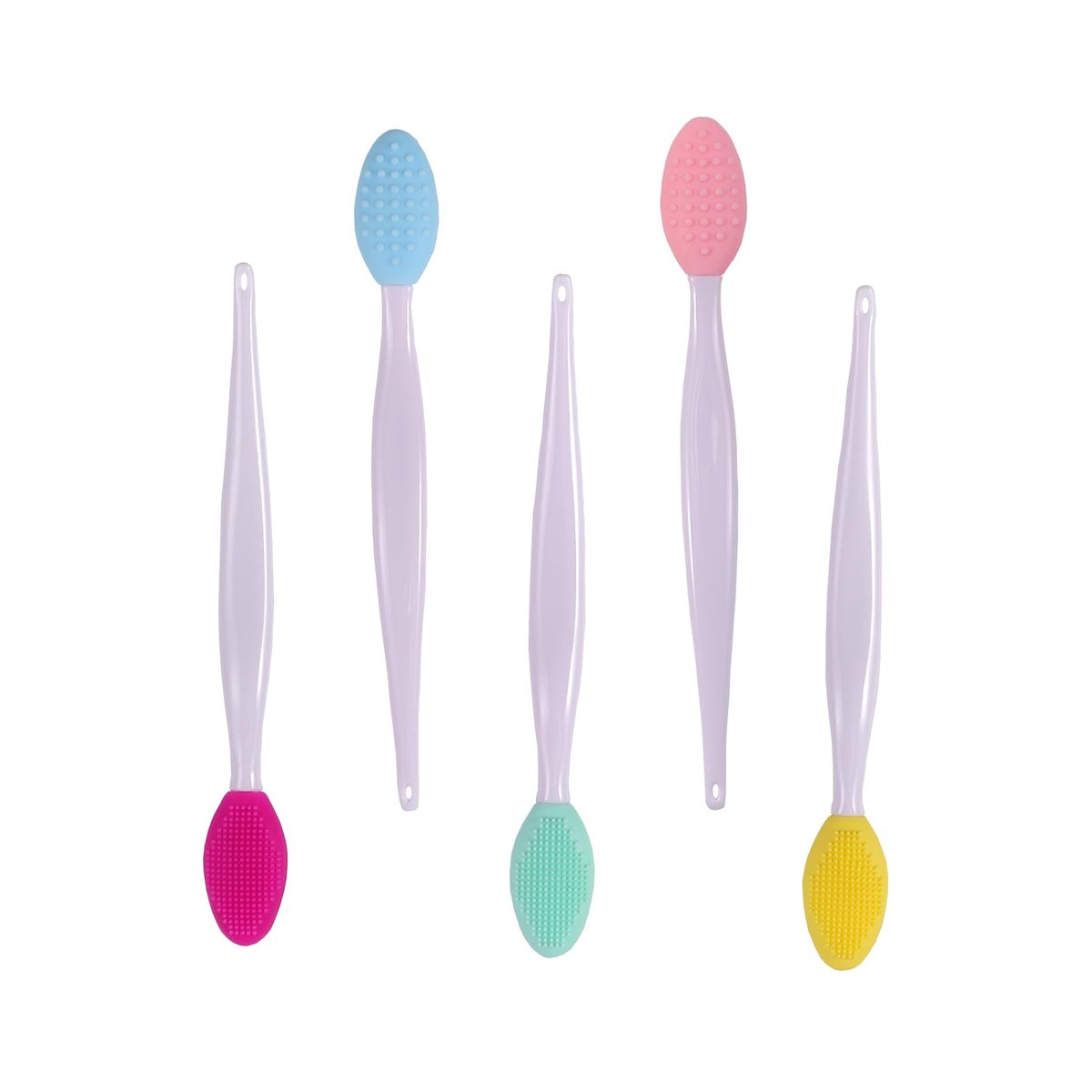 10-Pack Silicone Double-Sided Lip Scrub & Facial Cleansing Brush Set – Exfoliate Lips, Remove Blackheads, Deep Clean Pores - görsel 3