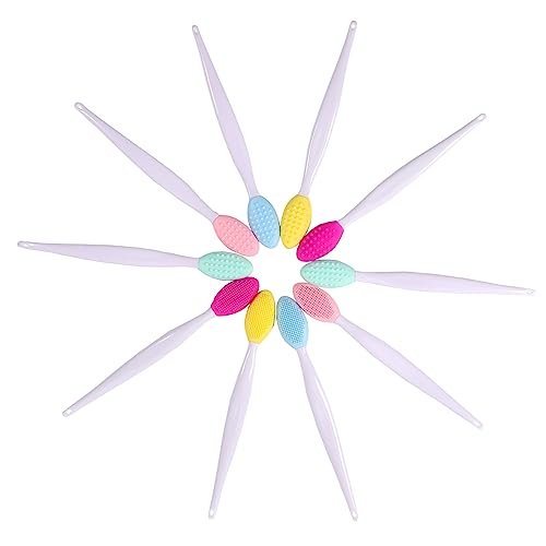 10-Pack Silicone Double-Sided Lip Scrub & Facial Cleansing Brush Set – Exfoliate Lips, Remove Blackheads, Deep Clean Pores - görsel 6