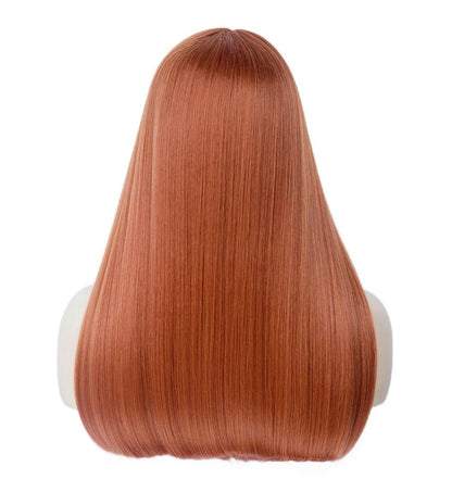Rugelyss Long Straight Auburn Wig 22 Inches - Copper Red Synthetic Hair Wig for Women, Daily Wear & Party with Wig Cap