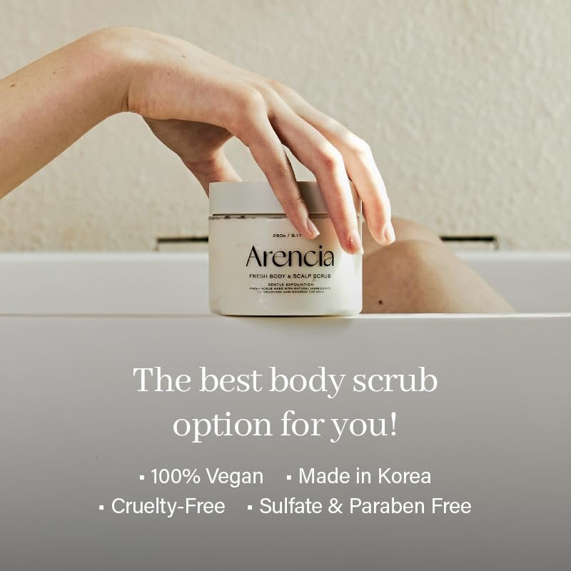 Arencia Fresh Cloud Sea Salt Body & Scalp Scrub (Green) – Gentle Exfoliation for Softer, Refreshed Skin and Scalp, Korean Skin Care - görsel 6