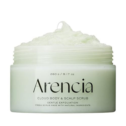 Arencia Fresh Cloud Sea Salt Body & Scalp Scrub (Green) – Gentle Exfoliation for Softer, Refreshed Skin and Scalp, Korean Skin Care