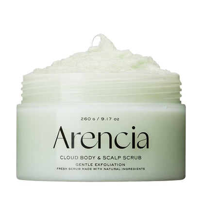 Arencia Fresh Cloud Sea Salt Body & Scalp Scrub (Green) – Gentle Exfoliation for Softer, Refreshed Skin and Scalp, Korean Skin Care