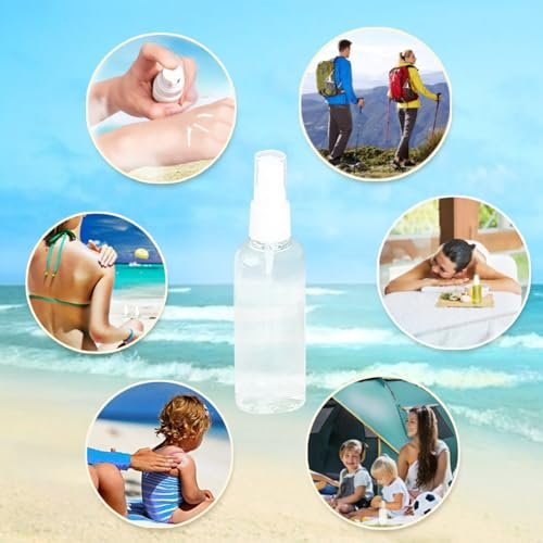 MUUZLL 6-Pack Refillable Spray Bottles - 2oz/50ml Clear Empty Fine Mist Plastic Mini Travel Bottles - görsel 9