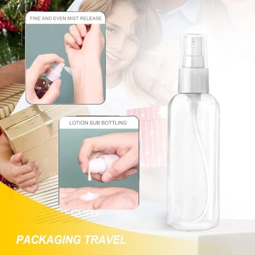MUUZLL 6-Pack Refillable Spray Bottles - 2oz/50ml Clear Empty Fine Mist Plastic Mini Travel Bottles - görsel 7