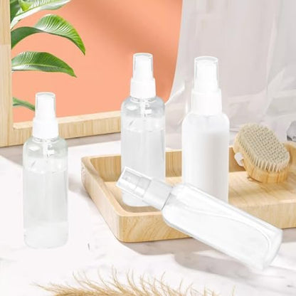 MUUZLL 6-Pack Refillable Spray Bottles - 2oz/50ml Clear Empty Fine Mist Plastic Mini Travel Bottles