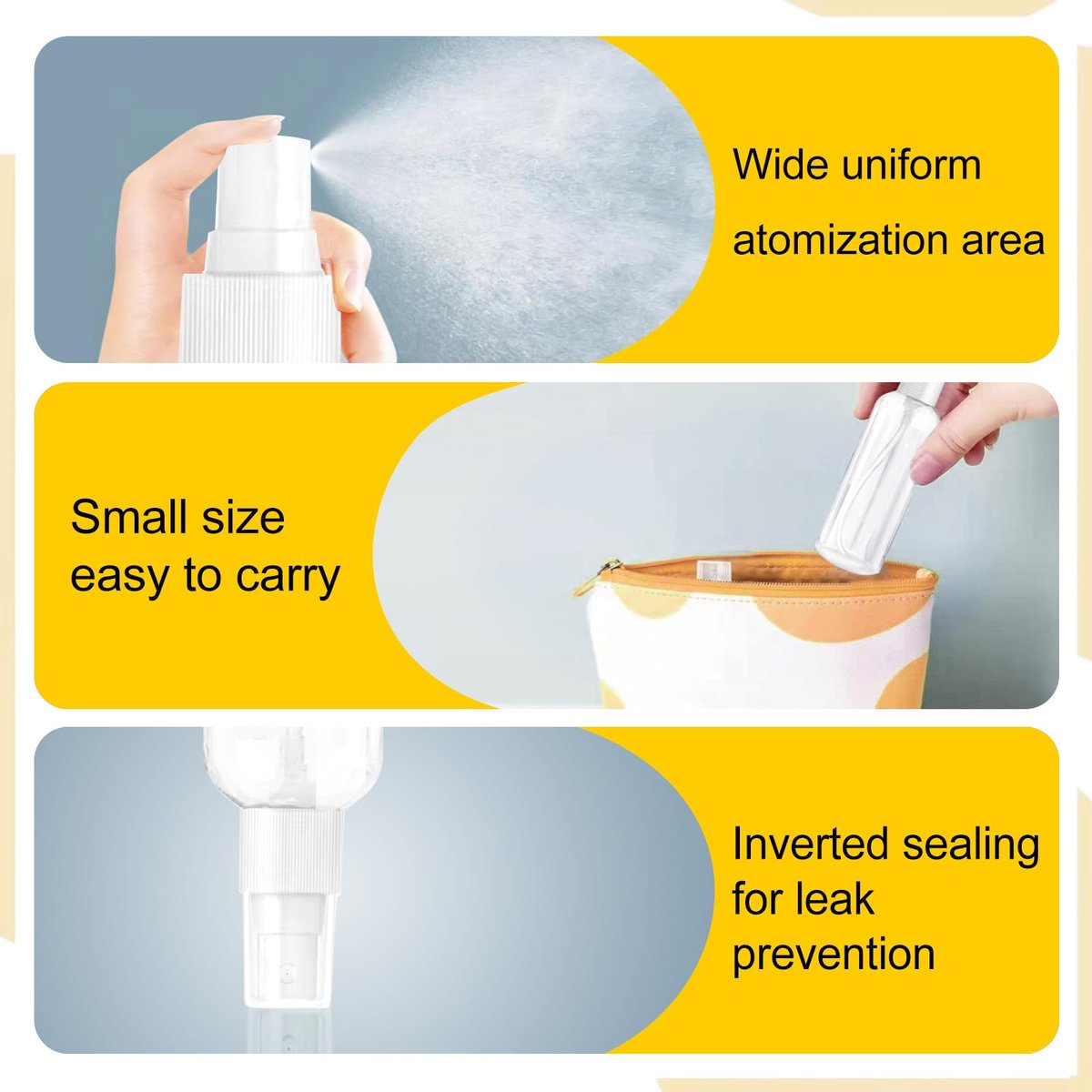 MUUZLL 6-Pack Refillable Spray Bottles - 2oz/50ml Clear Empty Fine Mist Plastic Mini Travel Bottles - görsel 16