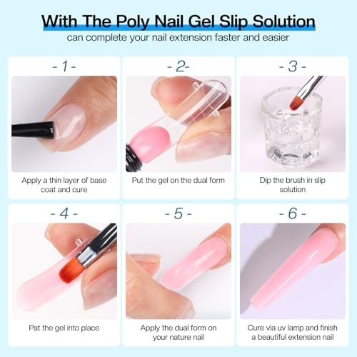 Morovan Poly Gel Slip Solution Kit: 4oz Slip Liquid & Dual-Ended Brush Pusher for Flawless Poly Gel Nails - görsel 18