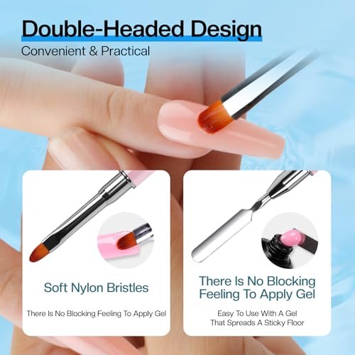 Morovan Poly Gel Slip Solution Kit: 4oz Slip Liquid & Dual-Ended Brush Pusher for Flawless Poly Gel Nails - görsel 14