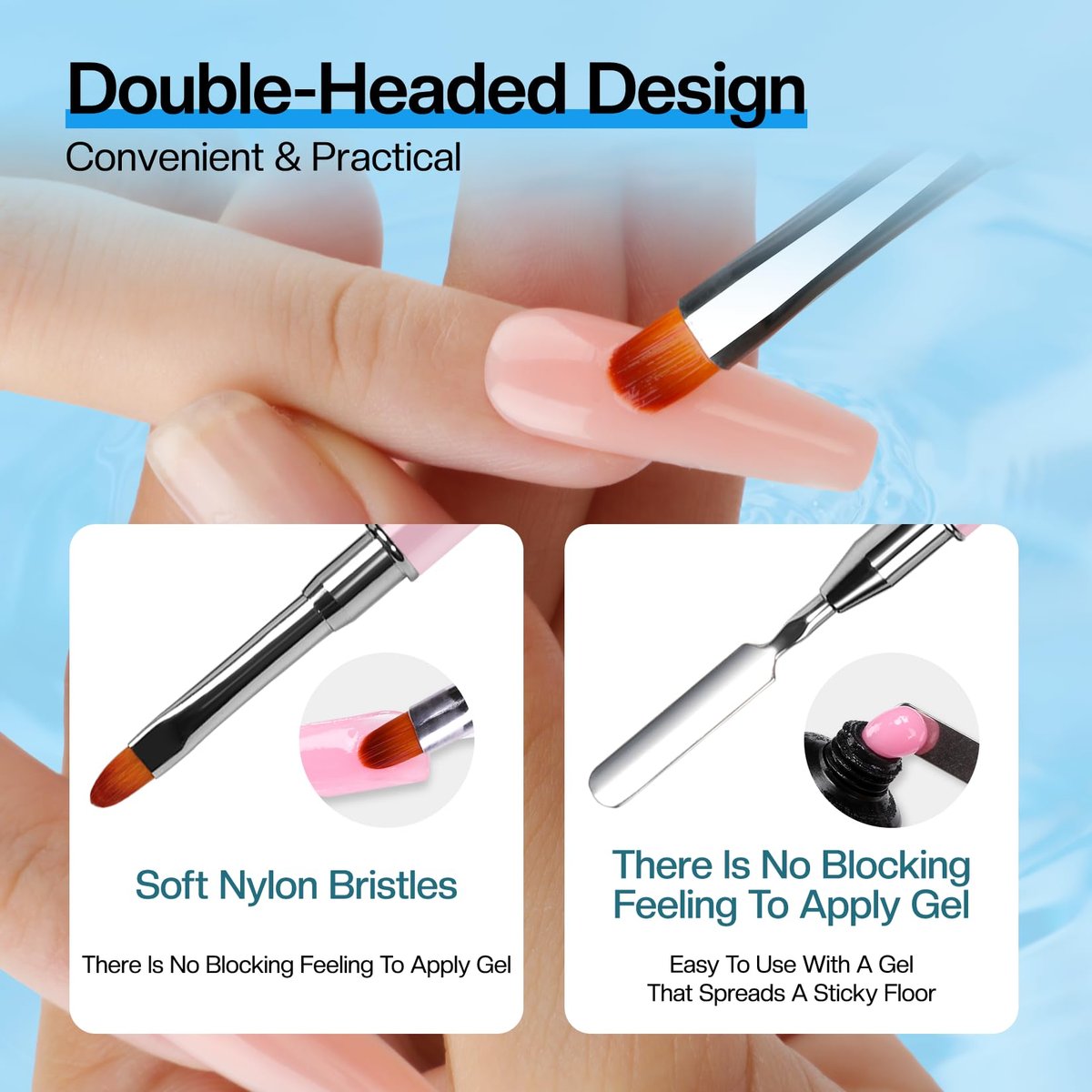 Morovan Poly Gel Slip Solution Kit: 4oz Slip Liquid & Dual-Ended Brush Pusher for Flawless Poly Gel Nails - görsel 13