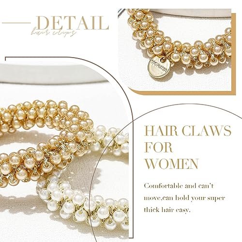 Fashey Pearl Hair Tie Fancy Ponytail Holders – Beaded Scrunchies Hair Accessories for Women (Pack of 3) - görsel 12