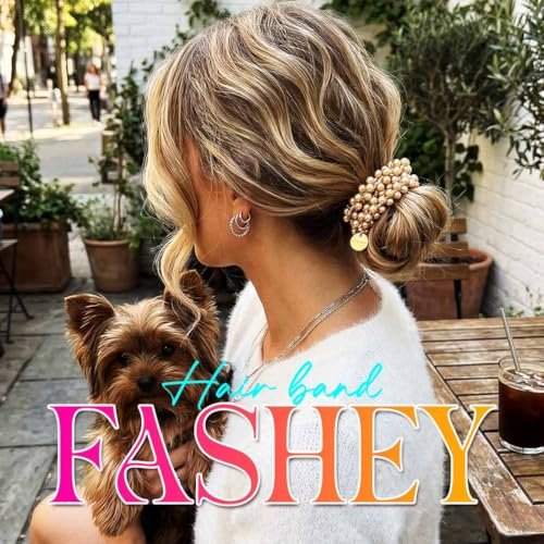 Fashey Pearl Hair Tie Fancy Ponytail Holders – Beaded Scrunchies Hair Accessories for Women (Pack of 3) - görsel 10