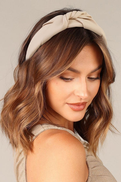 Knotted Headbands for Women - Non-Slip Wide Top Knot Hair Hoops, Fashion Hairbands in Black, Beige, Brown - 3PCS Hair Accessories Set