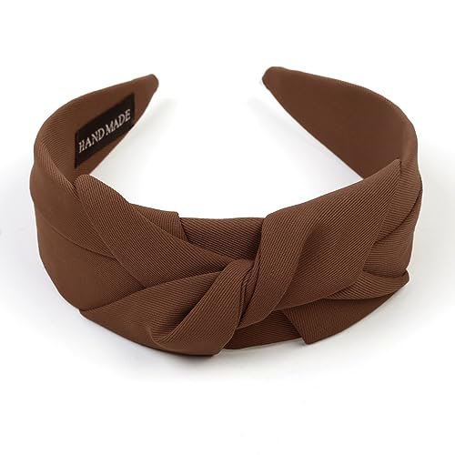 Knotted Headbands for Women - Non-Slip Wide Top Knot Hair Hoops, Fashion Hairbands in Black, Beige, Brown - 3PCS Hair Accessories Set - görsel 6