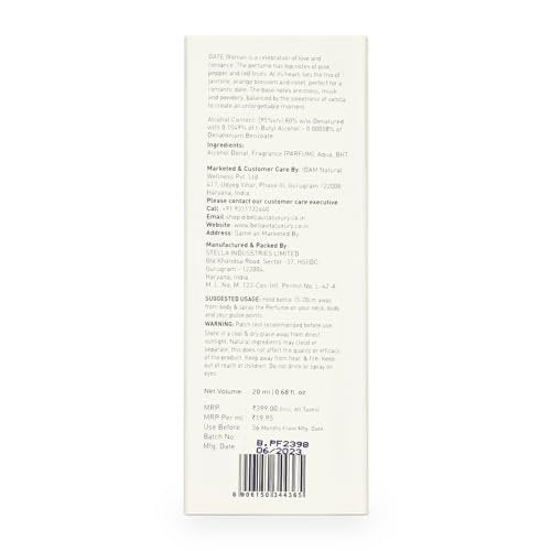 BellaVita Luxury DATE Eau de Parfum Travel Size Edition 20 ml – Long-Lasting Mini Perfume for Women with Red Fruit, Pink Pepper & Jasmine - görsel 13