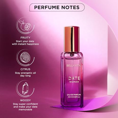 BellaVita Luxury DATE Eau de Parfum Travel Size Edition 20 ml – Long-Lasting Mini Perfume for Women with Red Fruit, Pink Pepper & Jasmine - görsel 6