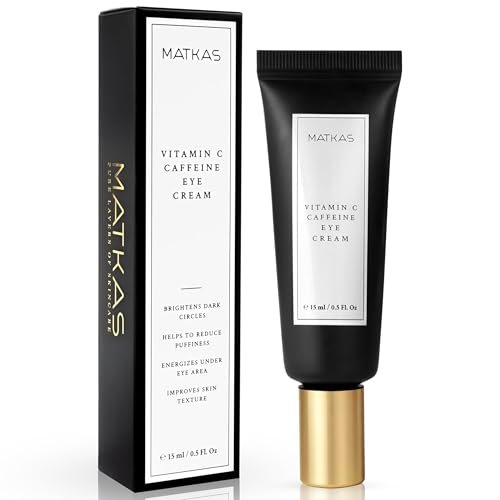 MATKAS Korean Vitamin C Under Eye Cream for Dark Circles and Puffiness 0.5 Fl. Oz. - Brightening Under Eye Cream with Caffeine for Puffy Eyes, Korean Under Eyes Brightener Moisturizer - görsel 2