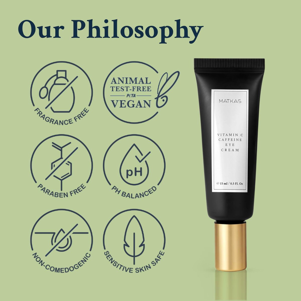 MATKAS Korean Vitamin C Under Eye Cream for Dark Circles and Puffiness 0.5 Fl. Oz. - Brightening Under Eye Cream with Caffeine for Puffy Eyes, Korean Under Eyes Brightener Moisturizer - görsel 13