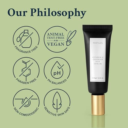 MATKAS Korean Vitamin C Under Eye Cream for Dark Circles and Puffiness 0.5 Fl. Oz. - Brightening Under Eye Cream with Caffeine for Puffy Eyes, Korean Under Eyes Brightener Moisturizer - görsel 14