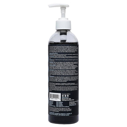 Dr. Natural Activated Charcoal Liquid Soap - Deep Cleansing Body Wash for Acne-Prone Skin, Mint Scent, 16 oz