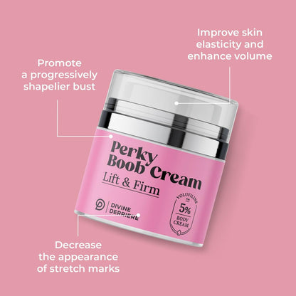 Divine Derriere Perky Body Cream - Lift & Firm Skin Tightening Cream for Body, Moisturizing Chest Firming Cream with Volufiline for a Perkier Look & Toned Décolleté, 1.7 Fl Oz Avelisse