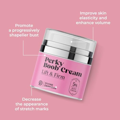 Divine Derriere Perky Body Cream - Lift & Firm Skin Tightening Cream for Body, Moisturizing Chest Firming Cream with Volufiline for a Perkier Look & Toned Décolleté, 1.7 Fl Oz Avelisse