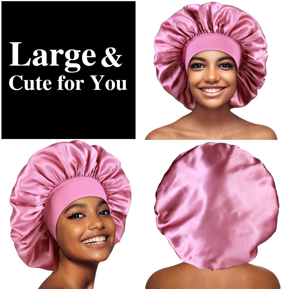 12-Pack Large Satin Bonnets for Sleeping - Silky Hair Bonnet for Black Women, Braids, Curly Hair Avelisse