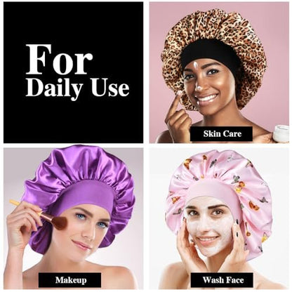 12-Pack Large Satin Bonnets for Sleeping - Silky Hair Bonnet for Black Women, Braids, Curly Hair Avelisse