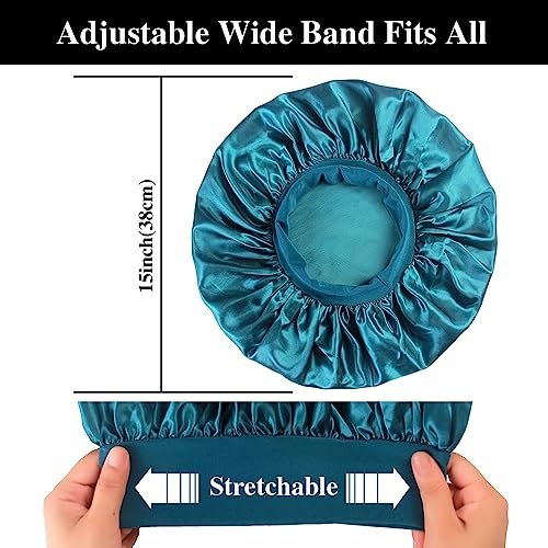 12-Pack Large Satin Bonnets for Sleeping - Silky Hair Bonnet for Black Women, Braids, Curly Hair Avelisse