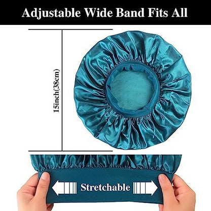 12-Pack Large Satin Bonnets for Sleeping - Silky Hair Bonnet for Black Women, Braids, Curly Hair Avelisse