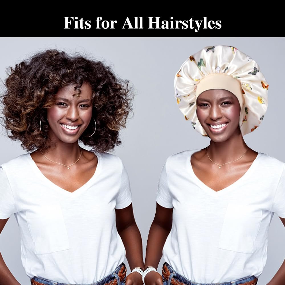 12-Pack Large Satin Bonnets for Sleeping - Silky Hair Bonnet for Black Women, Braids, Curly Hair Avelisse