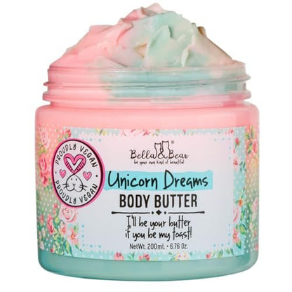 Whipped Body Butter for Women & Teens – Bella & Bear Unicorn Dreams – Hydrating & Moisturizing Cream – Vegan, Cruelty-Free – Mango, Pineapple & Vanilla Avelisse